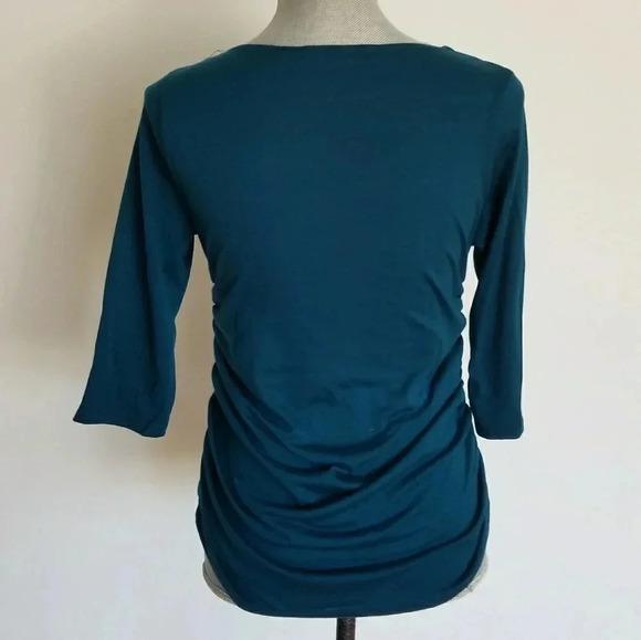 Heart 2 Maternity Blouse Shirt Top Teal Turquoise - Picture 3 of 8